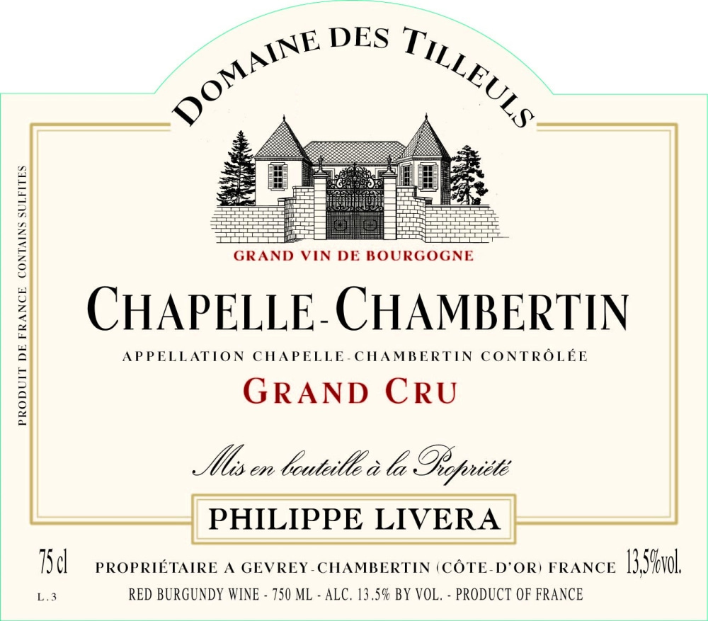 etiquette - Domaine Livera Philippe - Chapelle Chambertin Grand Cru