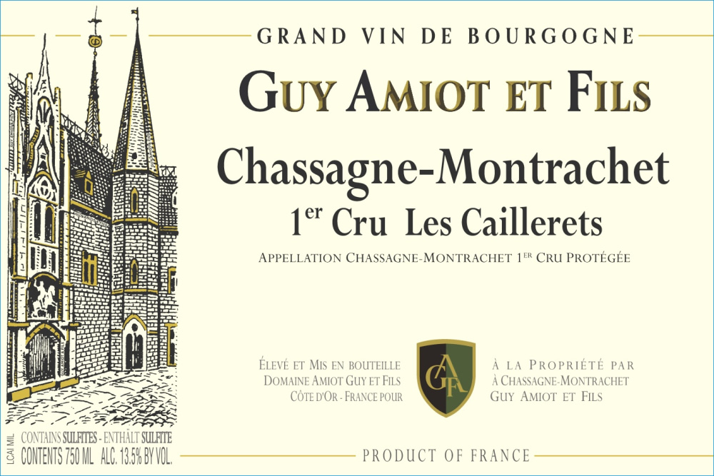 etiquette - Domaine Amiot Guy et Fils - Chassagne Montrachet 1er cru Les Caillerets