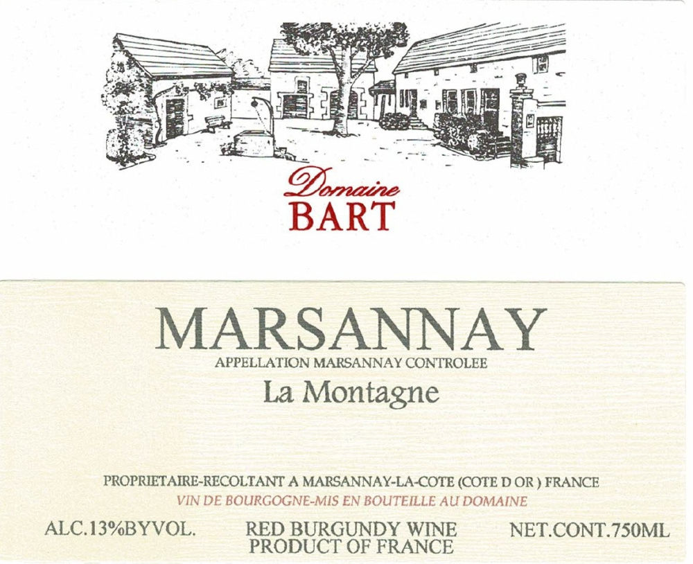 etiquette - Domaine Bart - Marsannay la Montagne