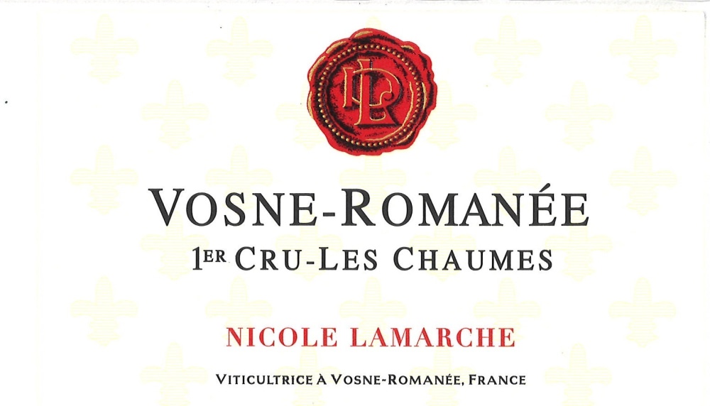 etiquette - Domaine Lamarche Nicole - Vosne Romanée 1er Cru Les Chaumes