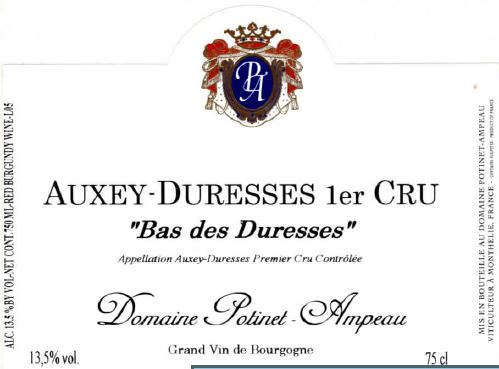 etiquette - Domaine Potinet Ampeau - Auxey Duresses 1er cru Les Duresses