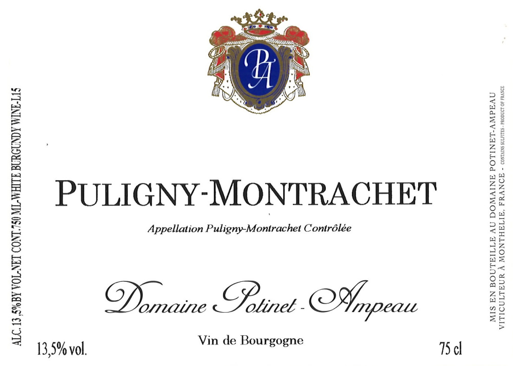 etiquette - Domaine Potinet Ampeau - Puligny Montrachet