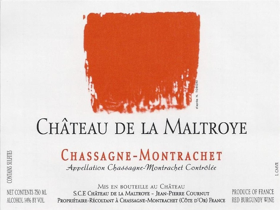 etiquette - Château de La Maltroye - Chassagne-Montrachet rouge