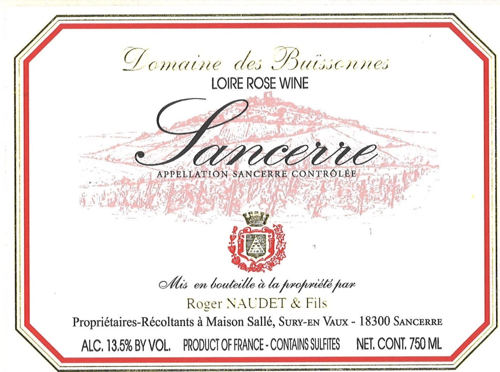 etiquette - Domaine des Buissonnes - Sancerre Rosé