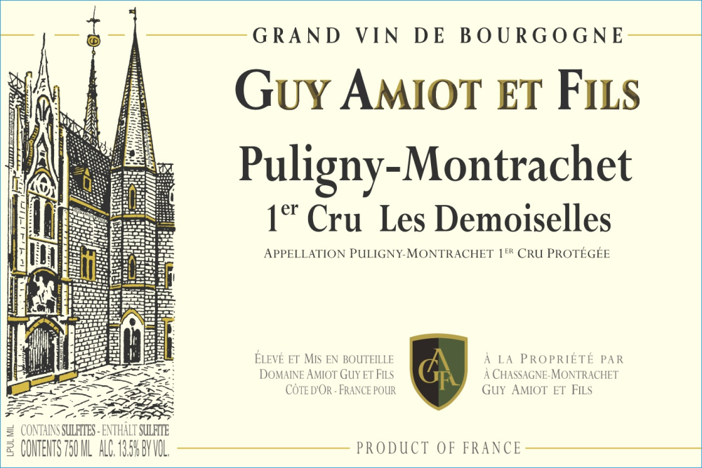 etiquette - Domaine Amiot Guy et Fils - Puligny Montrachet 1er cru Les Demoiselles