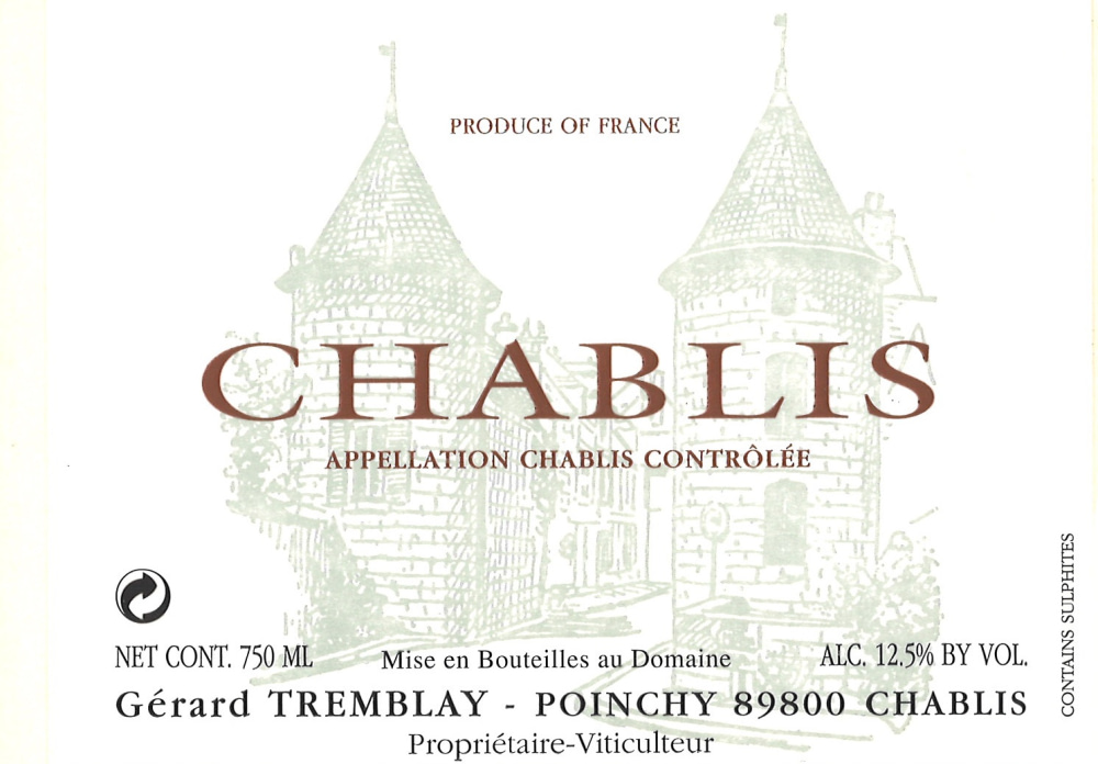 etiquette - Domaine Tremblay Gérard / Domaine des Iles - Chablis