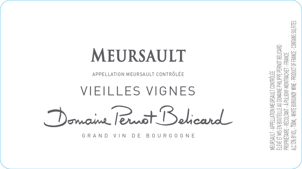 etiquette - Domaine Pernot Belicard - Meursault Vieilles Vignes