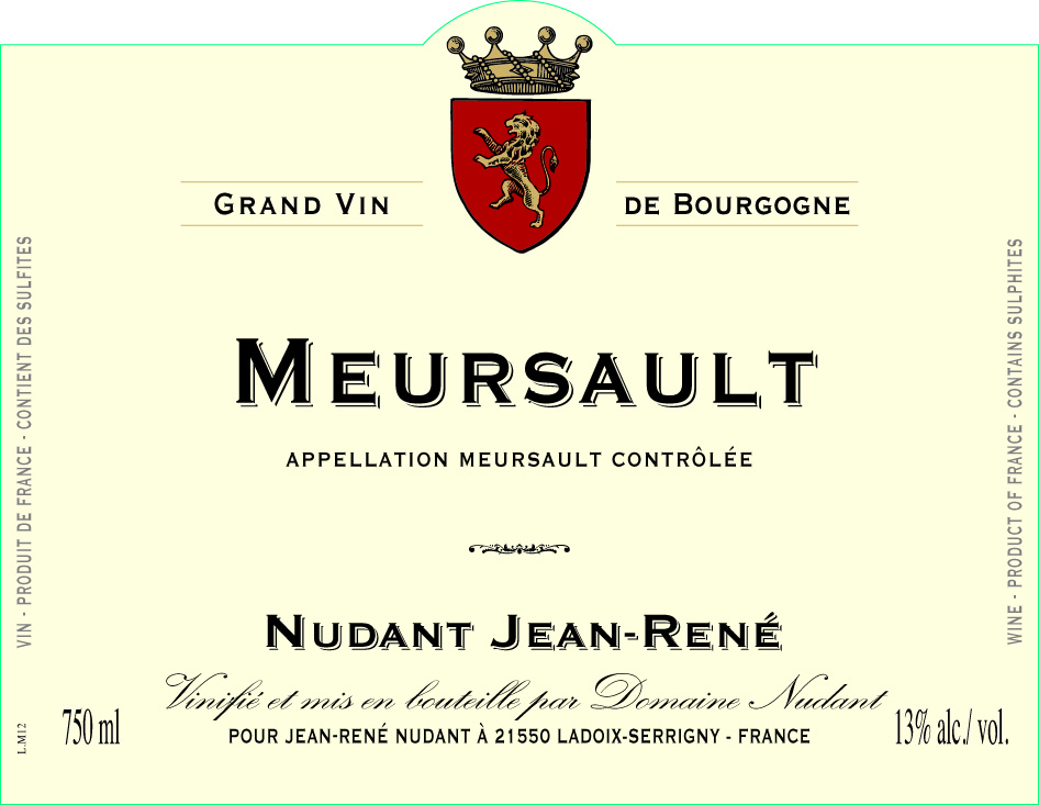 etiquette - Domaine Nudant - Meursault