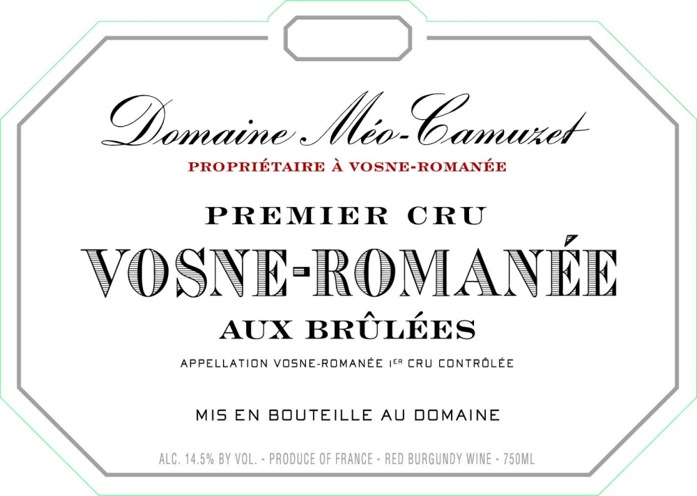 etiquette - Domaine Méo-Camuzet - Vosne Romanée 1er Cru Aux Brulées