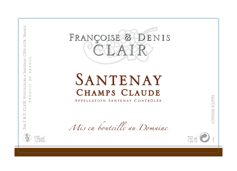 etiquette - Domaine Clair Françoise et Denis - Santenay Champs Claude