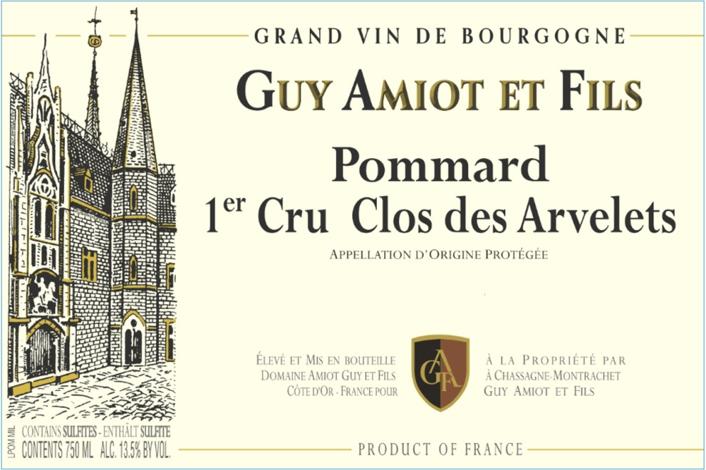 etiquette - Domaine Amiot Guy et Fils - Pommard 1er cru Clos des Arvelets