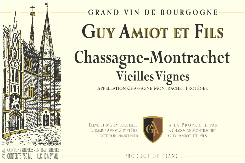 etiquette - Domaine Amiot Guy et Fils - Chassagne Montrachet Rouge Vieilles Vignes