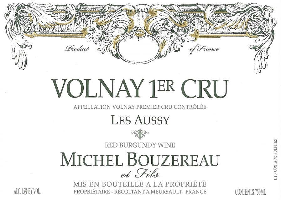 etiquette - Domaine Michel Bouzereau et Fils - Volnay 1er Cru Les Aussy