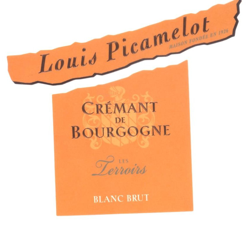 etiquette - Maison Louis Picamelot - Crémant de Bourgogne Les Terroirs Brut Blanc