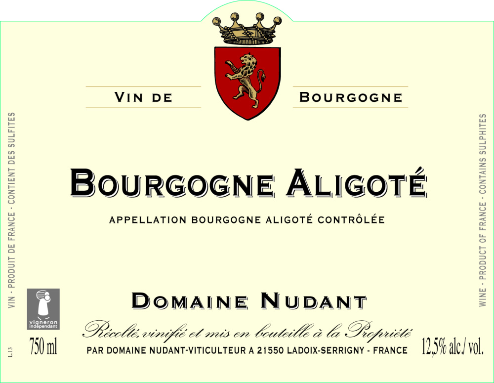 etiquette - Domaine Nudant - Bourgogne Aligoté