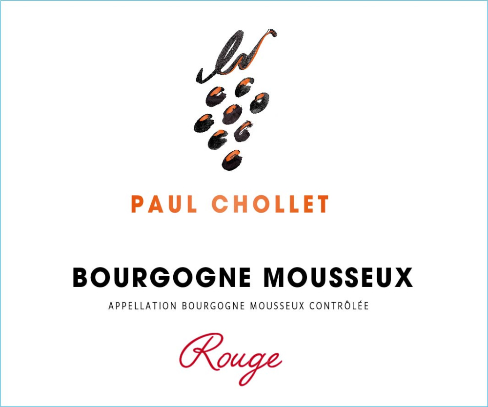 etiquette - Crémant Paul Chollet - Bourgogne Mousseux Rouge