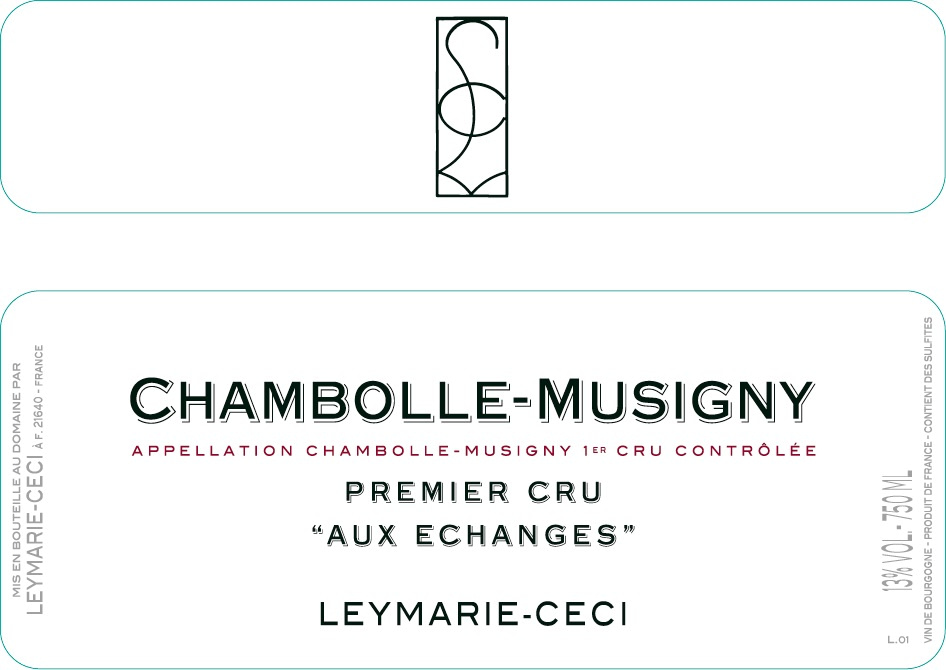 etiquette - Domaine Leymarie-Ceci - Chambolle Musigny 1er Cru Aux Echanges