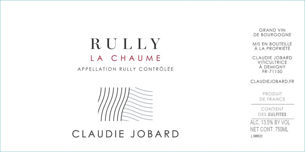 etiquette - Domaine Claudie Jobard - Rully La Chaume