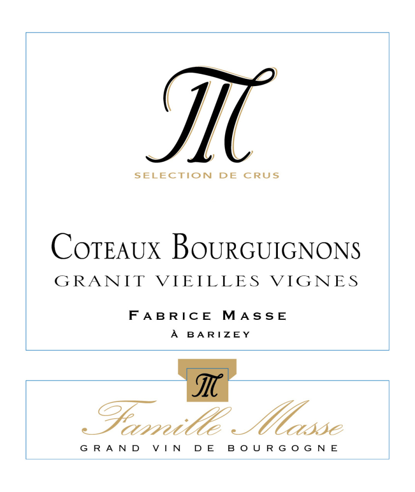 etiquette - Domaine Masse - Coteaux Bourguignons Granit Vieilles Vignes rouge