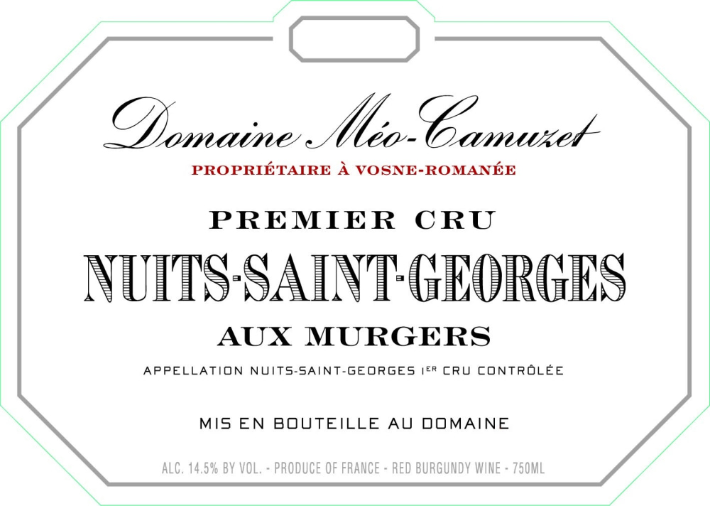 etiquette - Domaine Méo-Camuzet - Nuits saint Georges 1er Cru Aux Murgers