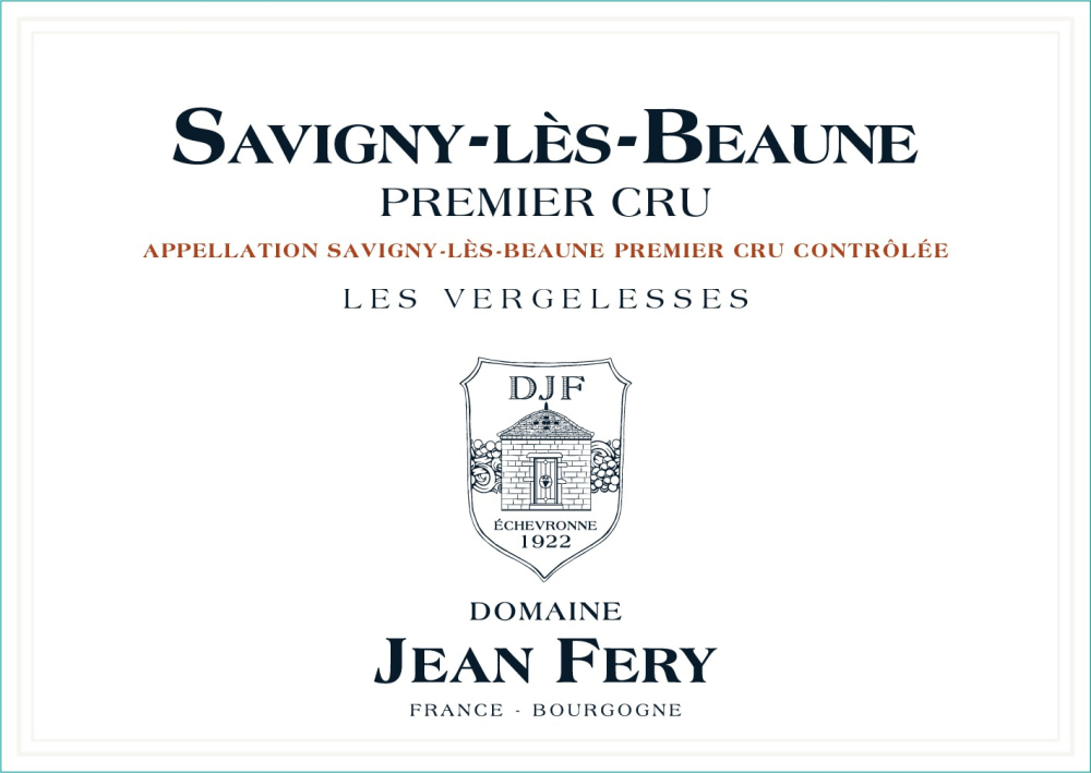 etiquette - Domaine FERY Jean - Savigny Lès Beaune 1er Cru Les Vergelesses rouge