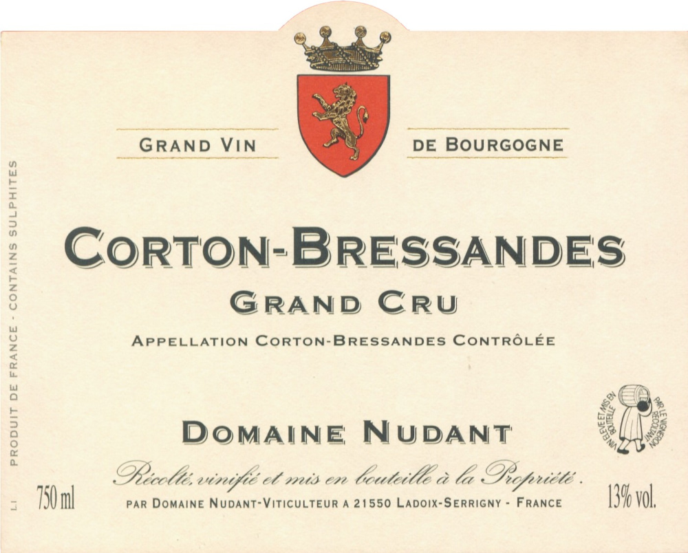 etiquette - Domaine Nudant - Corton Grand Cru Bressandes