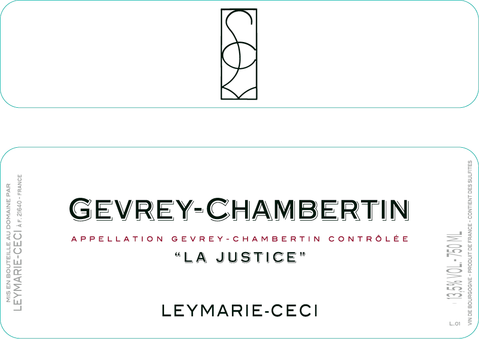 etiquette - Domaine Leymarie-Ceci - Gevrey Chambertin La Justice