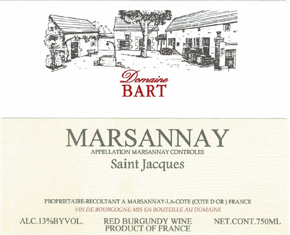 etiquette - Domaine Bart - Marsannay Saint-Jacques