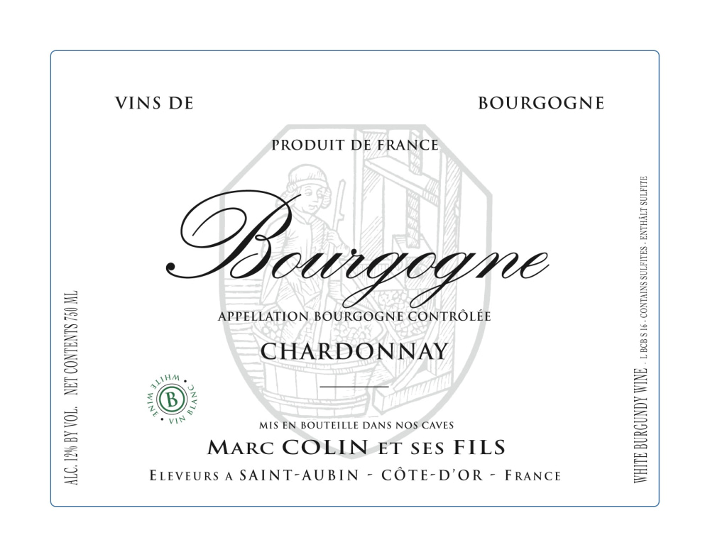 etiquette - Domaine Colin Marc et Fils - Bourgogne Chardonnay