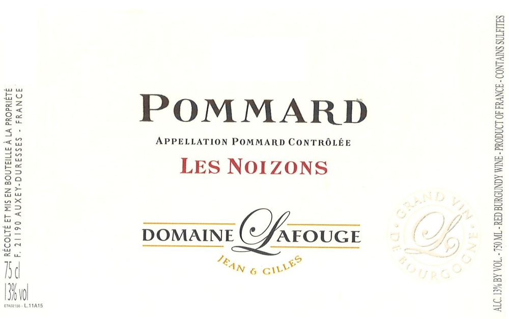 etiquette - Domaine Lafouge Jean et Gilles - Pommard Les Noizons