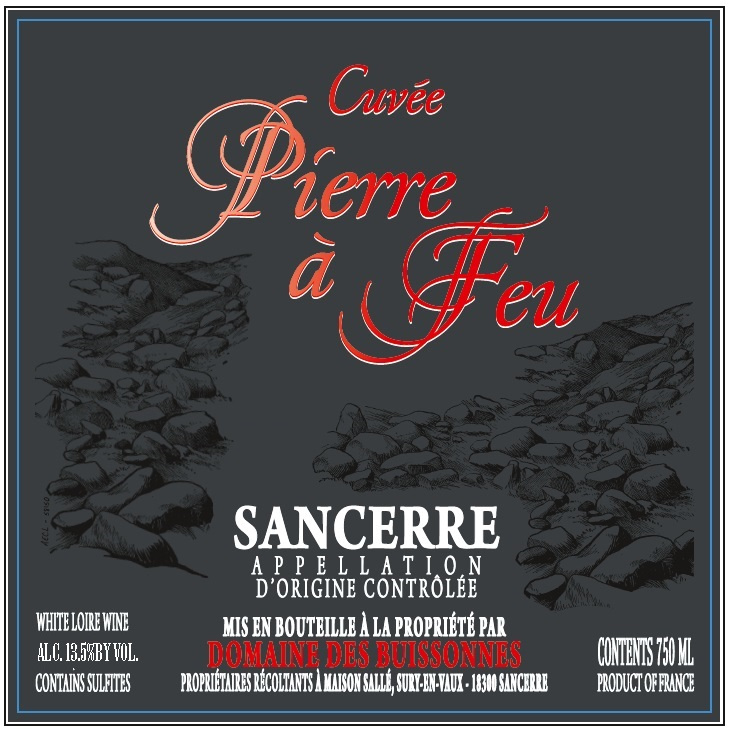 etiquette - Domaine des Buissonnes - Sancerre Cuvée Pierre à Feu