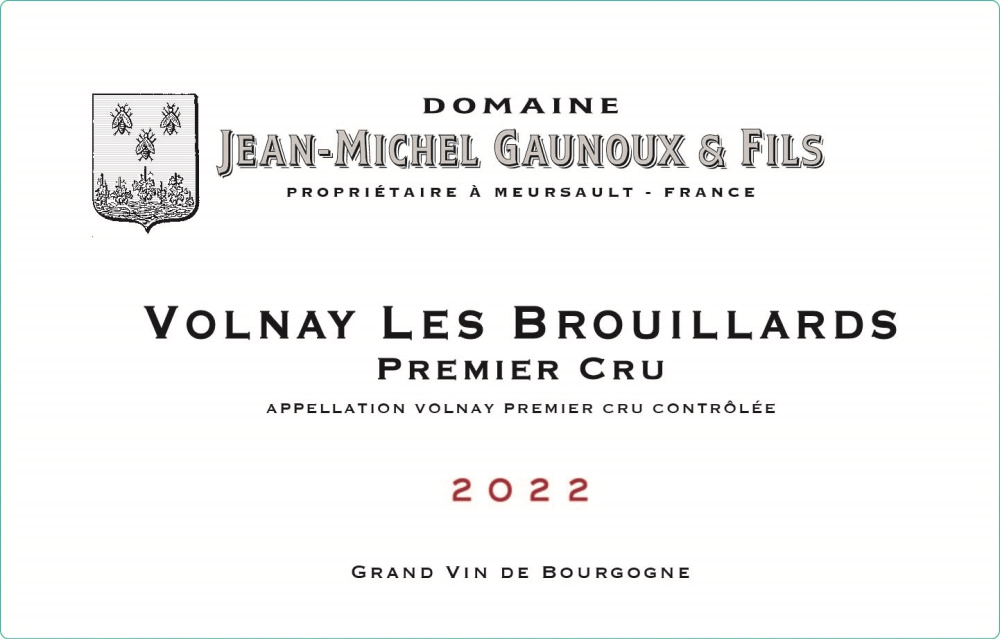 etiquette - Domaine Gaunoux Jean-Michel - Volnay 1er cru Les Brouillards