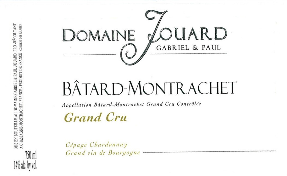 etiquette - Domaine Jouard Gabriel et Paul - Batard Montrachet Grand Cru