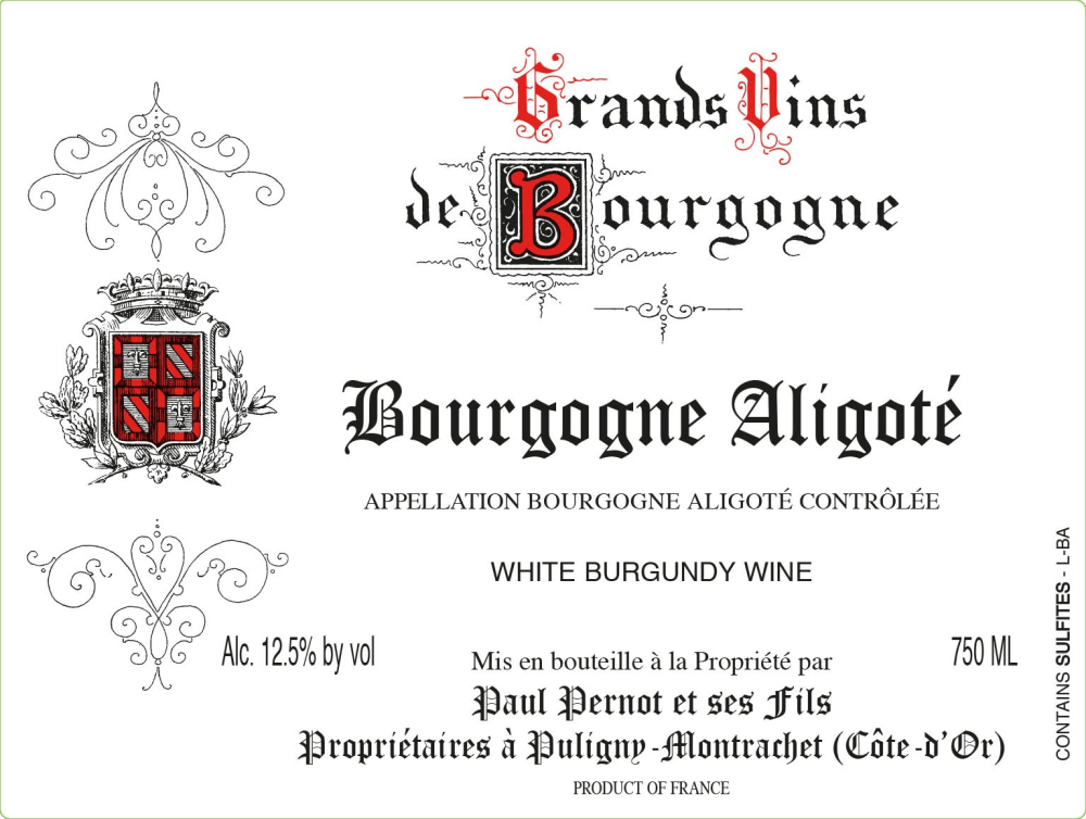 etiquette - Domaine Pernot Paul - Bourgogne Aligoté