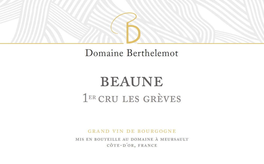 etiquette - Domaine Berthelemot - Beaune 1er cru Les Grèves