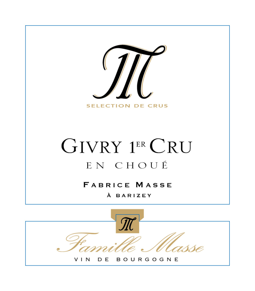 etiquette - Domaine Masse - Givry 1er cru en Choué blanc