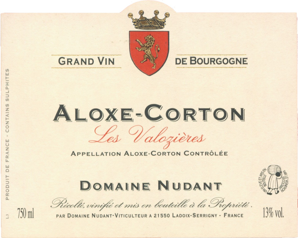 etiquette - Domaine Nudant - Aloxe Corton Les Valozières