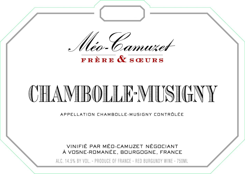 etiquette - Domaine Méo-Camuzet - Chambolle Musigny