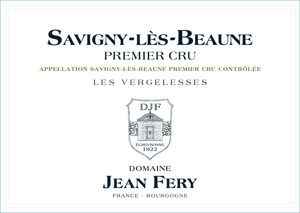 etiquette - Domaine FERY Jean - Savigny Lès Beaune 1er Cru Les Vergelesses blanc