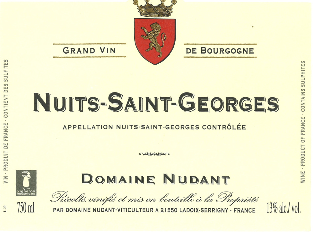 etiquette - Domaine Nudant - Nuits saint Georges