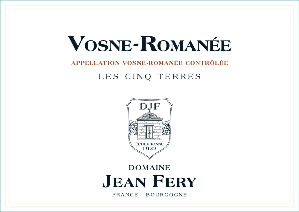 etiquette - Domaine FERY Jean - Vosne Romanée Les Cinq Terres