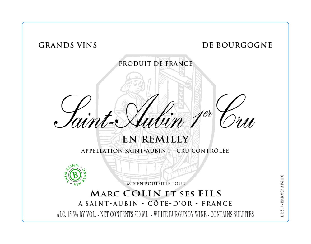 etiquette - Domaine Colin Marc et Fils - Saint Aubin 1er Cru "En Remilly"