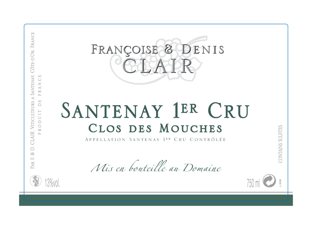 etiquette - Domaine Clair Françoise et Denis - Santenay 1er cru Clos des Mouches