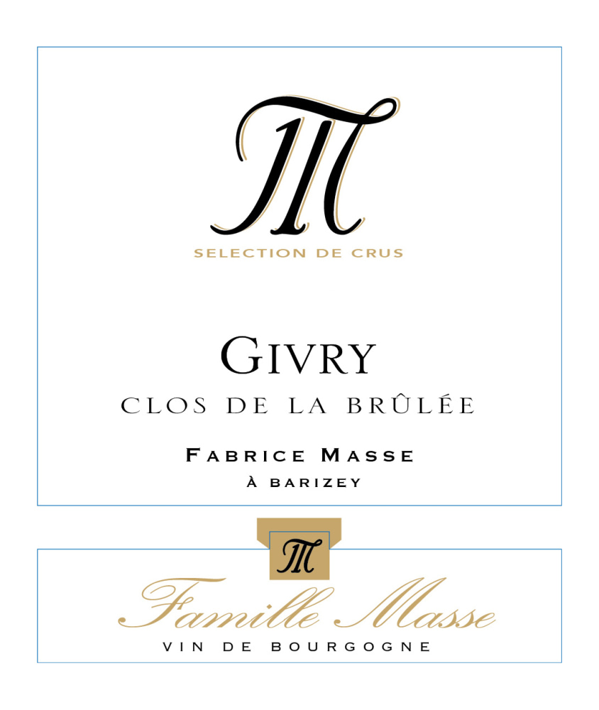 etiquette - Domaine Masse - Givry Clos de la Brûlée blanc