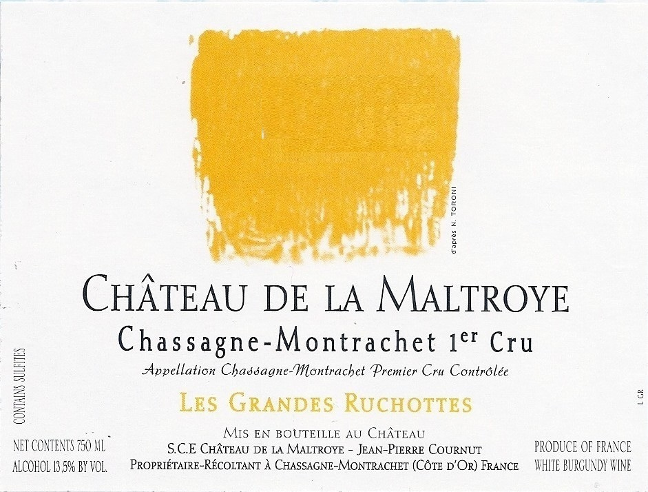 etiquette - Château de La Maltroye - Chassagne-Montrachet 1er Cru « Les Grandes Ruchottes »