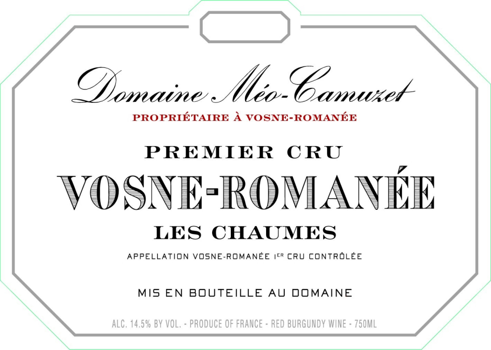 etiquette - Domaine Méo-Camuzet - Vosne Romanée 1er Cru Les Chaumes