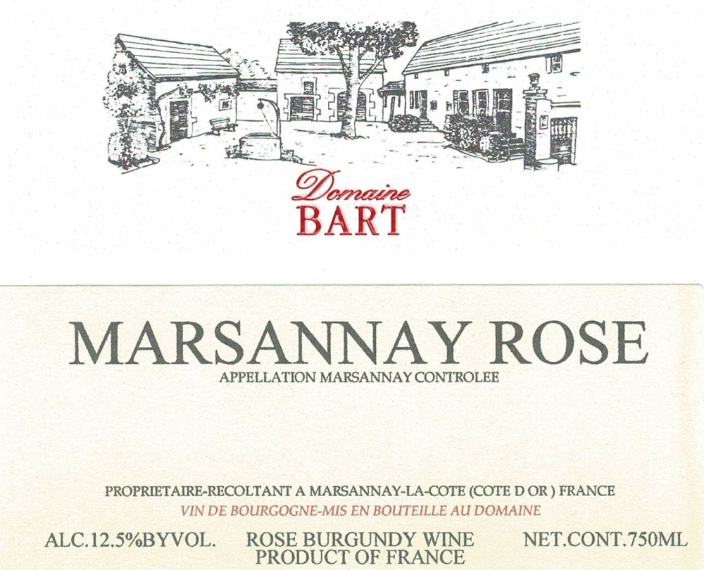 etiquette - Domaine Bart - Marsannay Rosé