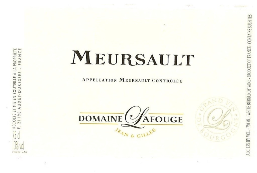 etiquette - Domaine Lafouge Jean et Gilles - Meursault