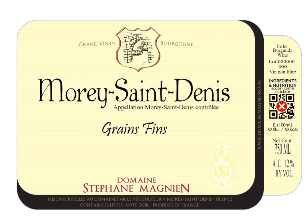 etiquette - Domaine Magnien Stéphane - Morey Saint Denis Grains Fins