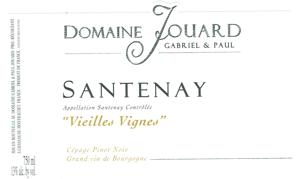 etiquette - Domaine Jouard Gabriel et Paul - Santenay Vieilles Vignes